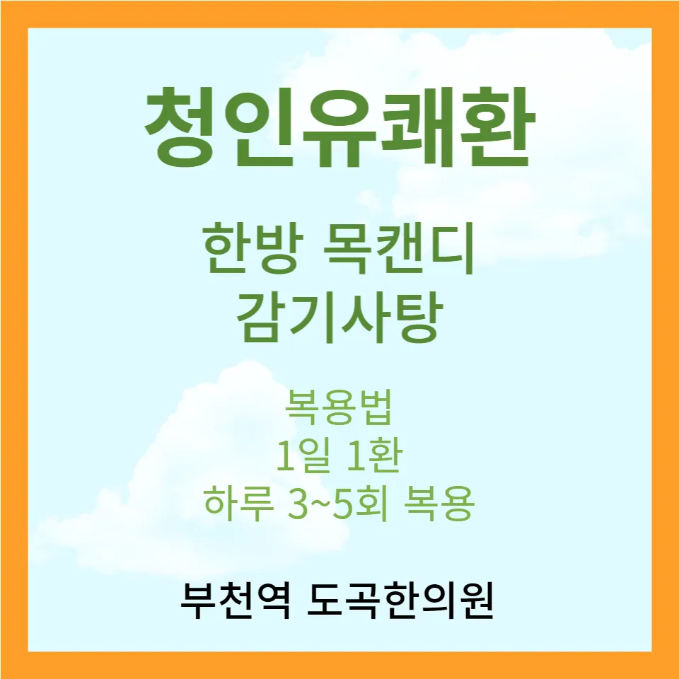 감기 초기, 목이 칼칼할 때 - 경희대 한방병원 청인유쾌환~ (한방목캔디, 감기사탕)