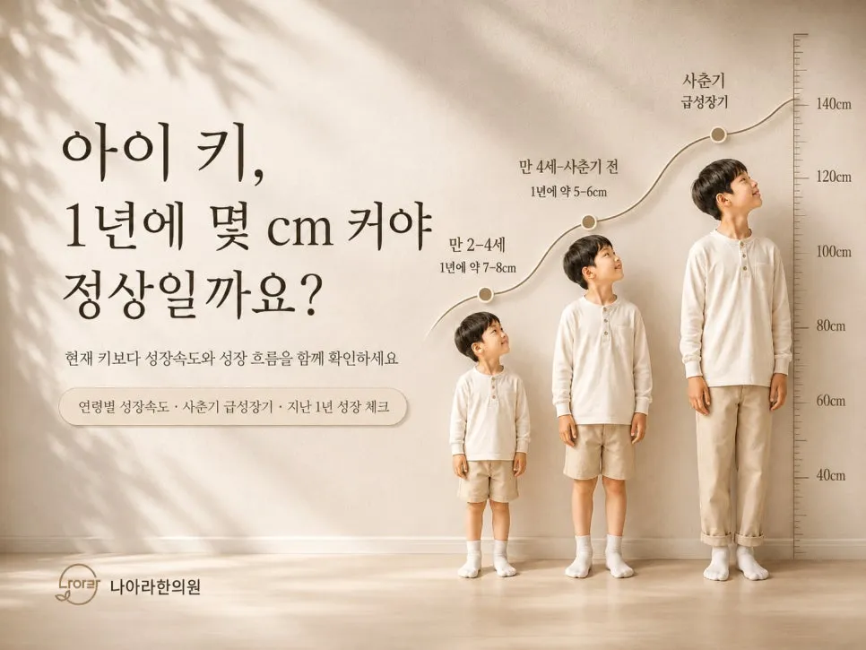 아이 키, 1년에 몇 cm 커야 정상일까요?