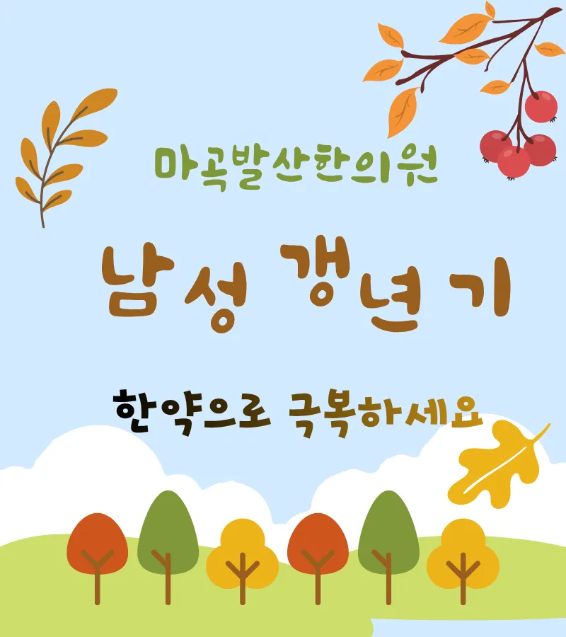 마곡 한약 잘 짓는 한의원 남성 갱년기 한약 치료